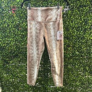 Jessica Simpson Metallic Gold Snake-Print Leggings